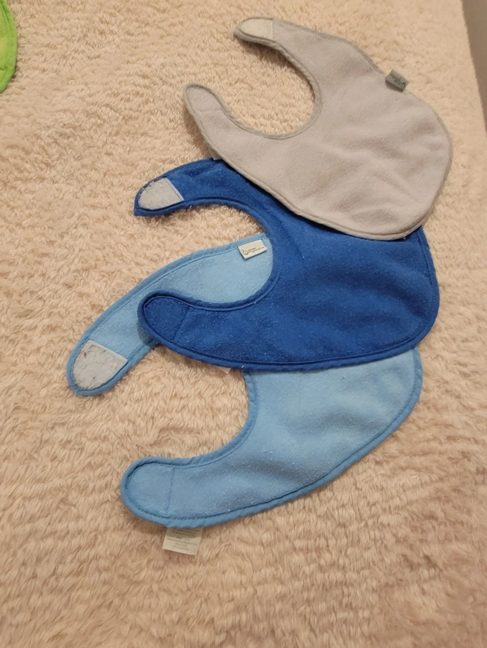 iPlay Green sprouts 100% cotton teething bibs 6m